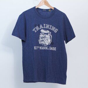 NWOT Polo Ralph Lauren 67th Navy Training Bulldog Navy Blue Classic T Shirt, M